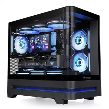 Thermaltake Arcus 190 TG ARGB Mini-Tower-chassi, svart, härdat glas