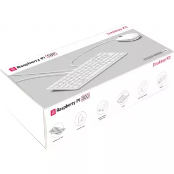 Raspberry Pi 500 DE stationärt kit, tyskt tangentbordslayout (DE), vit/rosa, SC1286