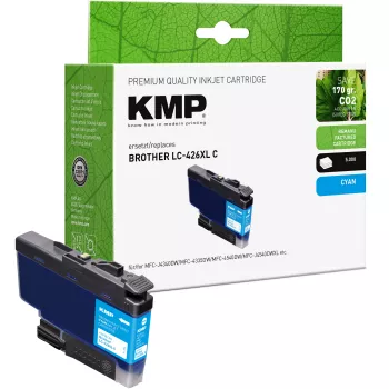 KMP skrivarpatron kompatibel med Brother LC426XLC, cyan, 1550,4003