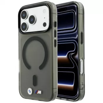 BMW M IML Frosted Metal Logo & Trims MagSafe-smartphoneskal för iPhone 18 Pro Max / 17 Pro Max, svart