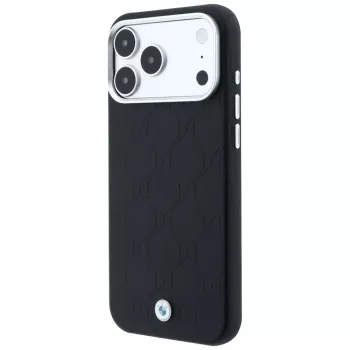 BMW Sign Deboss Quilted Metal Logo MagSafe-smartphoneskal för iPhone 18 Pro / 17 Pro, svart