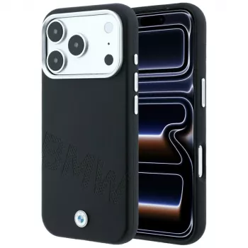 BMW Sign Inclined Deboss Letters MagSafe-skal för smartphone till iPhone 18 Pro Max / 17 Pro Max, svart