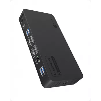 ICY BOX IB-DK2255AC 11-in-1 notebook docking station, DL6950 chip, 2x video (2x DP/HDMI 4K@60 Hz), 96 W PD to host, Gigabit LAN, host C+A 10 Gbps, black