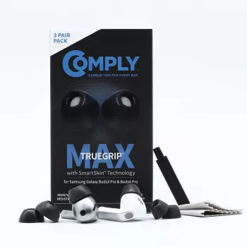 Comply MAX öronproppar för Galaxy Buds3 Pro, svart, liten (S)