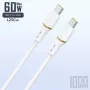 Dudao 1 m 60 W datakabel i flytande silikon USB-C till USB-C, vit