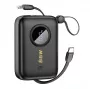 Dudao DDA344 powerbank 10 000 mAh, PD 22,5 W, med inbyggd kabel, svart