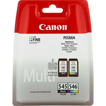Canon PG-545 / CL-546 bläckpatroner multipack 8287B006, svart + färg (cyan, magenta, gul) (2 st)