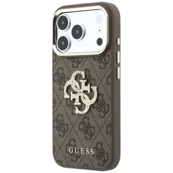 Guess 4G & Big Strass Logo smartphonefodral för iPhone 18 Pro / 17 Pro, brun
