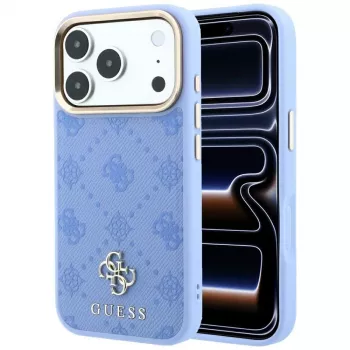 Guess Peony 4G Small Logo MagSafe-smartphonefodral för iPhone 18 Pro / 17 Pro, ljusblå