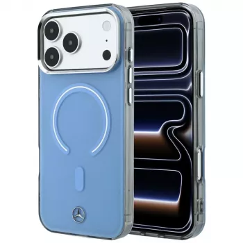 Mercedes Double Layer Iconic Logo MagSafe-smartphonefodral för iPhone 18 Pro Max / 17 Pro Max, blå