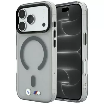 BMW BMW001281 M IML Frosted Metal Logo & Trims MagSafe-fodral för iPhone 18 Pro / 17 Pro, antracit