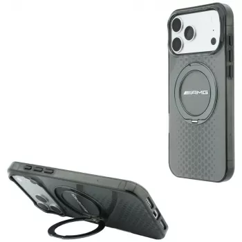 Mercedes AMG00127 AMG IML Double Layer Urban Line MagSafe-fodral med ringstativ för iPhone 18 Pro Max / 17 Pro Max, grå
