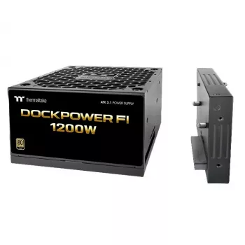 Thermaltake Dockpower FI 1200W nätaggregat, 80 PLUS Gold, ATX 3.1, svart