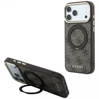 Guess GUE005690 Ring Stand 360 4G Classic Logo MagSafe-skal för iPhone 18 Pro Max / 17 Pro Max, brunt