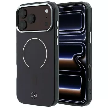 Mercedes Mer008921 Double Layer Iconic Logo MagSafe-skal för iPhone 18 Pro Max / 17 Pro Max, vinröd