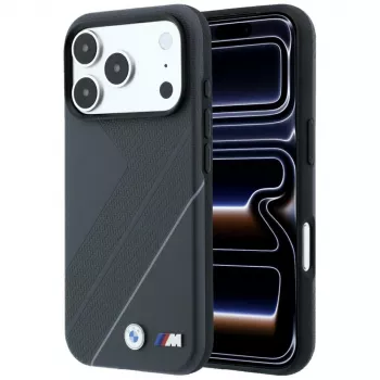 BMW M Tire Track med Silver Line MagSafe-skal för iPhone 18 Pro / 17 Pro, antracit