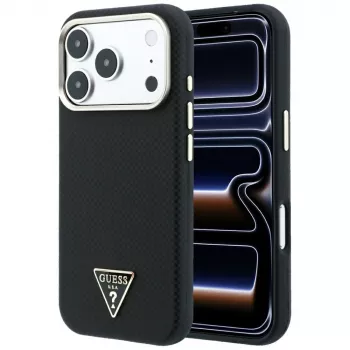 Guess Kevlar Triangle Logo MagSafe-skal för iPhone 18 Pro Max / 17 Pro Max, svart
