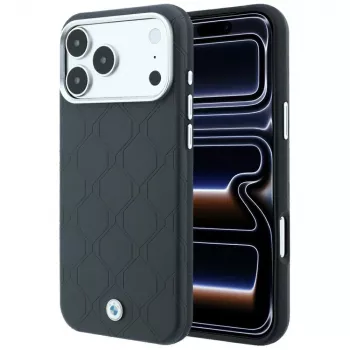 BMW Sign Deboss Quilted Metal Logo MagSafe-skal för iPhone 18 Pro Max / 17 Pro Max, antracit