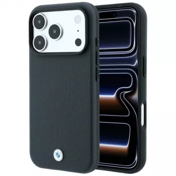 BMW Sign Kevlar Metal Logo MagSafe skal för iPhone 18 Pro Max / 17 Pro Max, antracit