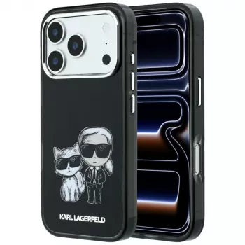Karl Lagerfeld KF003184 Smooth Karl & Choupette Bodies Sketch MagSafe-skal för iPhone 18 Pro Max / 17 Pro Max, svart