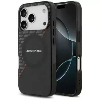 Mercedes AMG00122 AMG IML Double Layer Rhombs MagSafe-skal för iPhone 18 Pro / 17 Pro, svart-röd