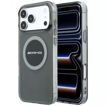 Mercedes AMG00120 AMG IML Transparent Bicolor Block MagSafe-skal för iPhone 18 Pro Max / 17 Pro Max, svart/grå