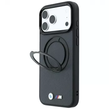 BMW Kevlar Ring Stand 360 MagSafe-skal för iPhone 18 Pro / 17 Pro, antracit