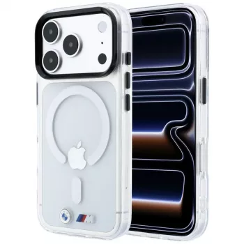 BMW M IML Glossy Metal Logo & Trims MagSafe-skal för iPhone 18 Pro Max / 17 Pro Max, transparent
