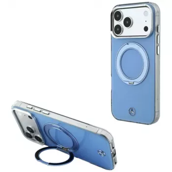 Mercedes MagSafe skal med ringstöd och Iconic Logo för iPhone 18 Pro Max / 17 Pro Max, blå