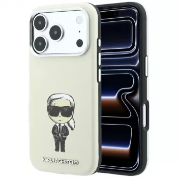 Karl Lagerfeld Smooth Ikonik Sketch MagSafe skal för iPhone 18 Pro Max / 17 Pro Max, beige
