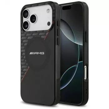 Mercedes AMG00123 AMG IML Double Layer Rhombs MagSafe skal för iPhone 18 Pro Max / 17 Pro Max, svart-röd