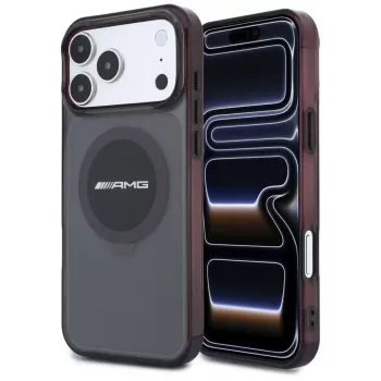 Mercedes AMG00130 AMG IML Transparent Bicolor Block MagSafe-skal för iPhone 18 Pro Max / 17 Pro Max, svart/bordeaux