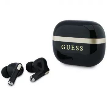 Guess Glossy Gold LinePrinted Classic Logo TWS-hörlurar, svart