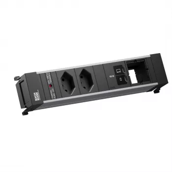 Bachmann POWER FRAME M built-in power strip, 2x T13, 1x USB C/C 65 W, 1x CM