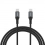Dudao L3CC USB-C till USB-C-kabel, 60 W, 1,2 m, flätad, svart