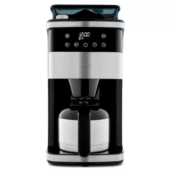 Medion MD 19911 filterkaffemaskin med kvarn, termoskanna, 1000 W, silver/svart