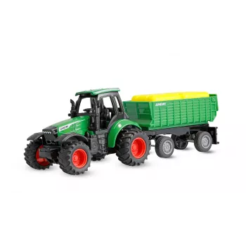 Amewi metalltraktor med släpvagn, 1:64, RTR, grön