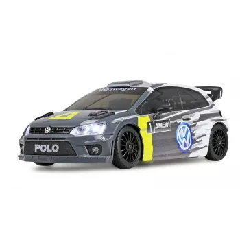 Amewi VW Polo R WRC rally-/driftfjärrstyrd bil, 4WD, 1:28, RTR, grå