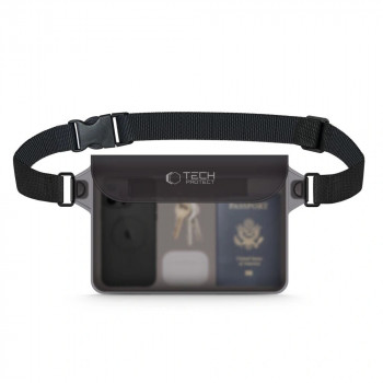 Tech-Protect UWP10 universell vattentät väska, Black/Clear