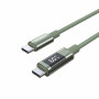 Choetech XCC-1068 PD 60W USB-C-till-USB-C-kabel med display, 1,2 m, grön