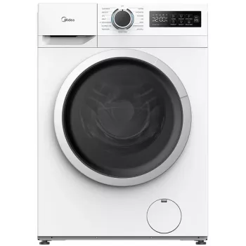 Midea MF110W80/W-PL Slim tvättmaskin, 8 kg, vit/svart