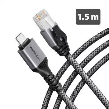 Goobay AXAGON ADE-CM15 USB-C Gigabit Ethernet-adapter med inbyggd 1,5 m CAT6-kabel, RJ-45