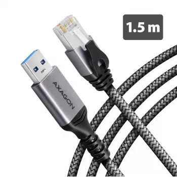 Goobay AXAGON ADE-AM15 USB-A till Gigabit Ethernet-adapter med inbyggd 1,5 m CAT6-kabel