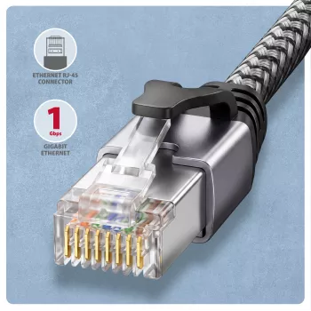 Goobay AXAGON ADE-AM15 USB-A till Gigabit Ethernet-adapter med inbyggd 1,5 m CAT6-kabel