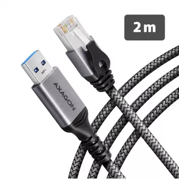 Goobay AXAGON ADE-AM20 USB-A till Gigabit Ethernet-adapter med inbyggd 2 m CAT6-kabel