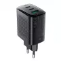 Acefast A108 GaN PD 67W Wall Charger, 2x USB-C, 1x USB-A, Black