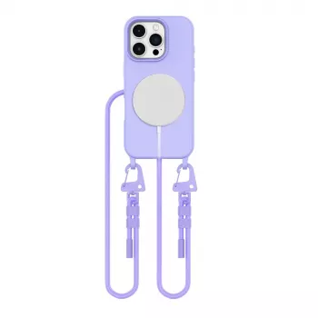 Tech-Protect Magnecklace MagSafe-skal med lanyard för Apple iPhone 16 Pro, lila
