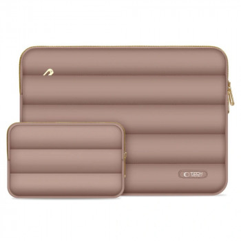 Tech-Protect Puffy laptopväska 15-16 inch med tillbehörsficka, Walnut