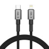 Tech-Protect Ultraboost DNA USB-C / Lightning-kabel PD27W/3A 100 cm, Iron Grey