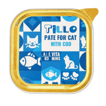 TILLO pastej torsk våtmat för katter, 100 g